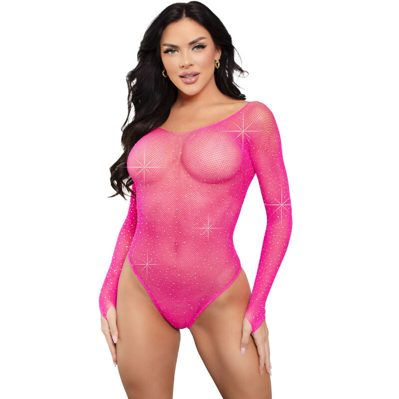 LEG AVENUE – CRYSTALIZED LONG SLEEVE BODYSUIT