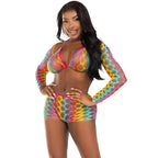 LEG AVENUE – ENSEMBLE DE TROIS PIÈCES MULTICOLORE