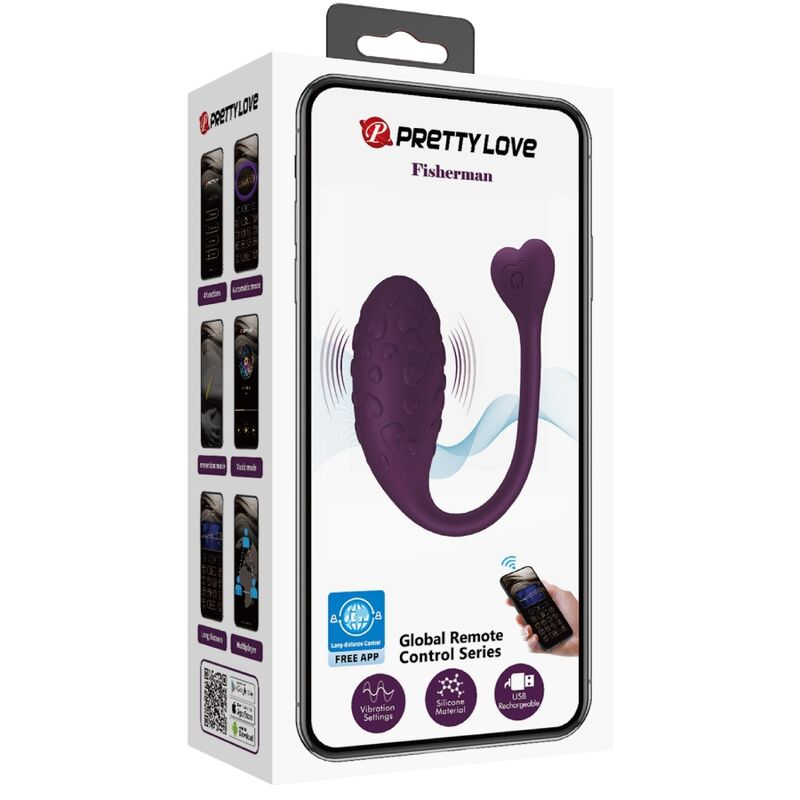 PRETTY LOVE – FISHERMAN APP CONTROLLED VIBRATING EGG LILA