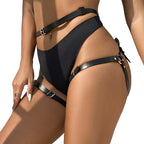 SUBBLIME – PETTORINA IN VITA E GAMBE IN PELLE NERA TAGLIA UNICA
