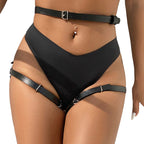 SUBBLIME – PETTORINA IN VITA E GAMBE IN PELLE NERA TAGLIA UNICA