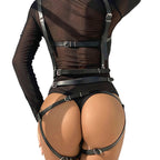 SUBBLIME – PETTORINA CINGHIE REGOLABILI IN PELLE NERO TAGLIA UNICA