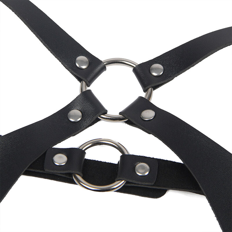 SUBBLIME – Ganzkörperharness mit Lederschnallen in Schwarz, Einheitsgrösse