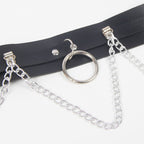 SUBBLIME – HARNAIS CEINTURE ET JARRETIÈRES AVEC ANNEAUX ET CHAÎNE DÉTAIL TAILLE UNIQUE