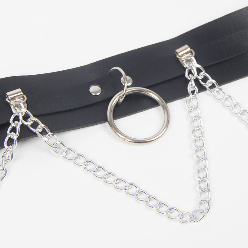 SUBBLIME – HARNAIS CEINTURE ET JARRETIÈRES AVEC ANNEAUX ET CHAÎNE DÉTAIL TAILLE UNIQUE