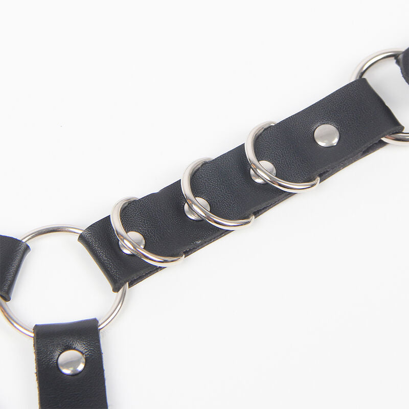 SUBBLIME – HARNAIS CEINTURE ET JARRETIÈRES AVEC ANNEAUX ET CHAÎNE DÉTAIL TAILLE UNIQUE