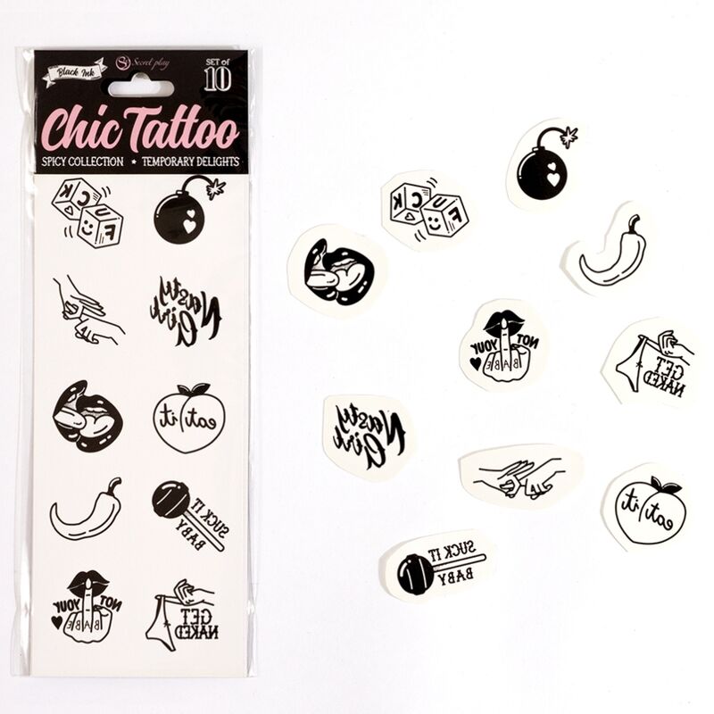 SECRETPLAY – Set mit 10 temporären Tattoos