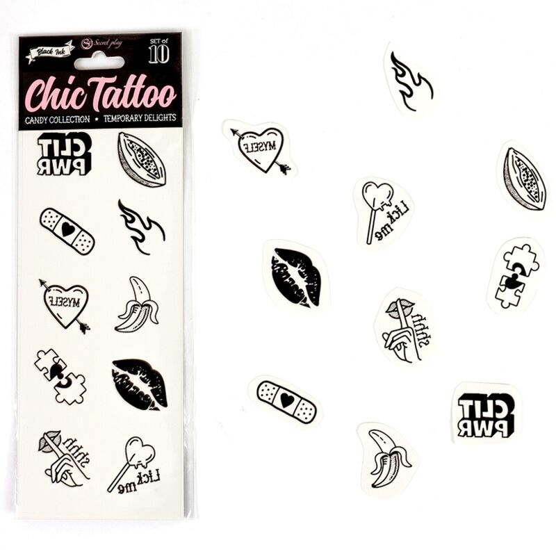 SECRETPLAY – Set mit 10 temporären Tattoos