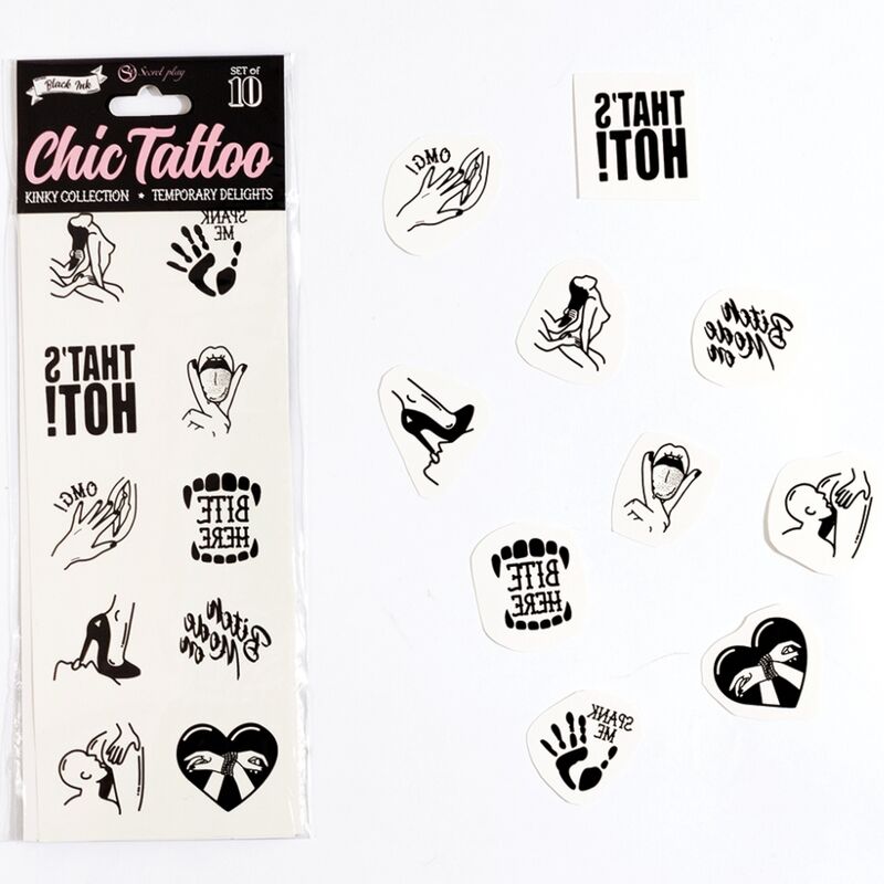 SECRET PLAY – SET OF 10 TEMPORARY TATTOOS