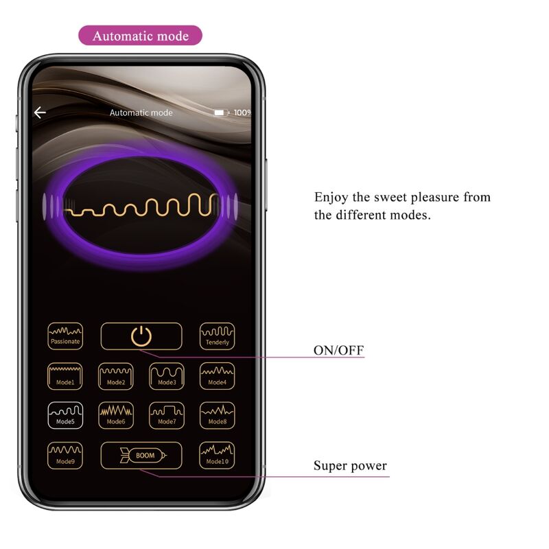 PRETTY LOVE Casper – App-gesteuertes Vibrations-Ei, lila