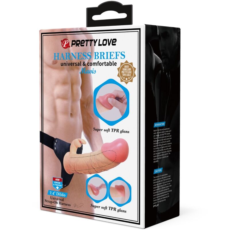 PRETTY LOVE – MAVIS HARNAIS CULOTTE UNIVERSELLE AVEC GODE 19 CM NATUREL