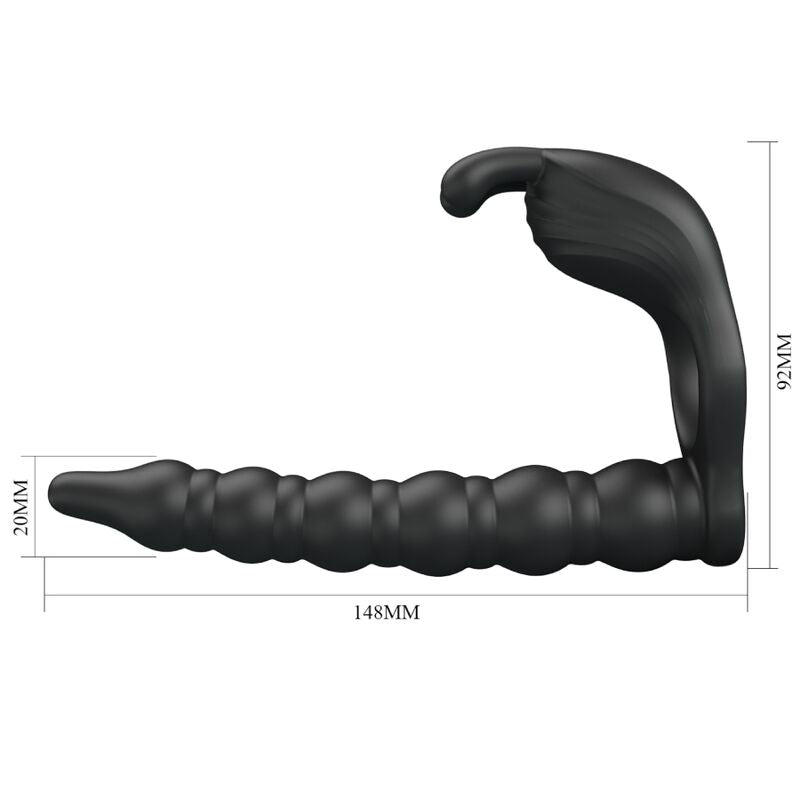PRETTY LOVE – BLACKNEY PENIS RING WITH BLACK VIBRATOR PLUG