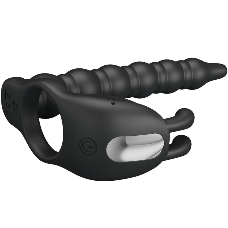 PRETTY LOVE – BLACKNEY PENIS RING WITH BLACK VIBRATOR PLUG