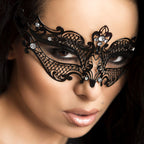 CHILIROSE CR 3755 – Maske aus Messing mit Kristallen, Schwarz