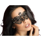 CHILIROSE CR 3755 – Maske aus Messing mit Kristallen, Schwarz