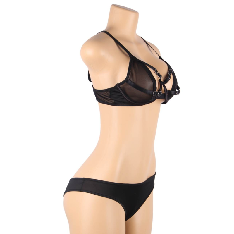 SUBBLIME – TWO PIECE SET OF TRANSPARENCY BRA AND S/M STRIPS