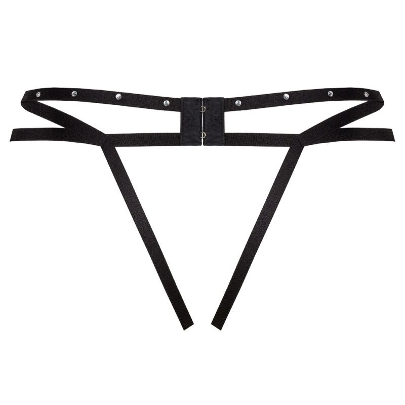 Livco Corsetti Nomade – Schrittoffener Tanga, Schwarz