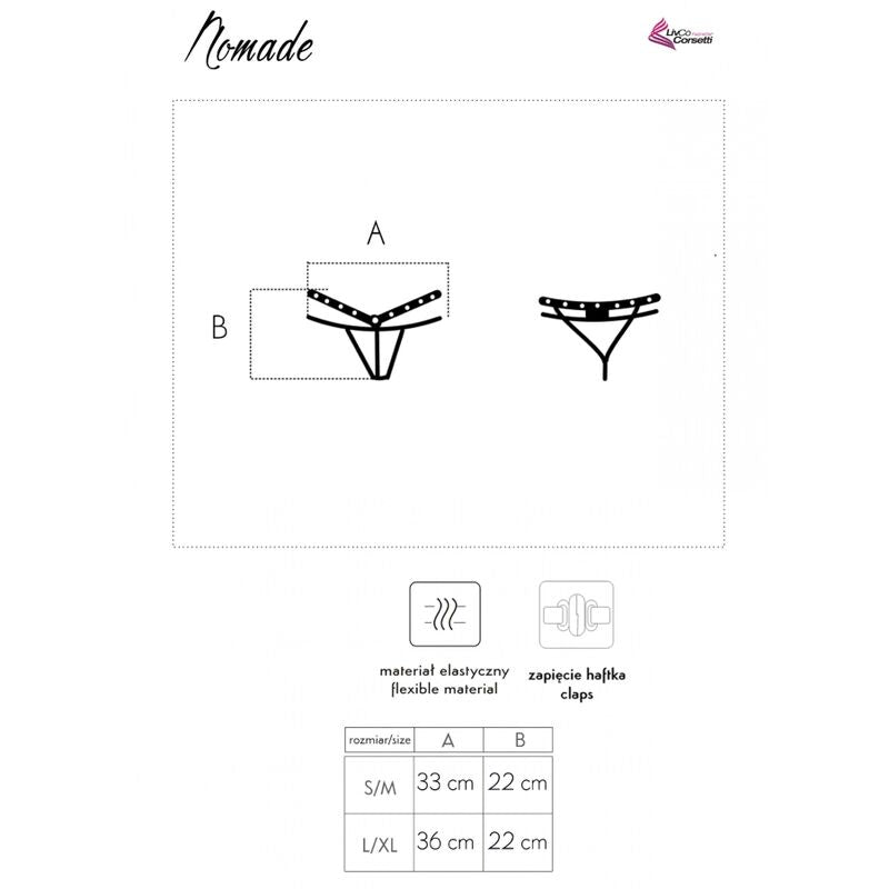 Livco Corsetti Nomade – Schrittoffener Tanga, Schwarz