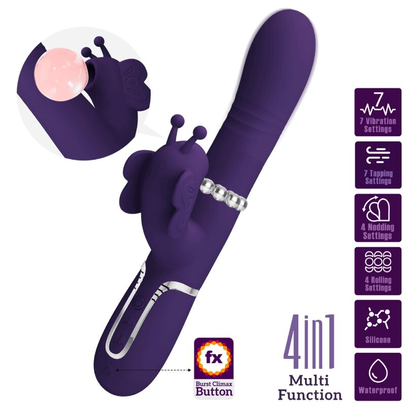 PRETTY LOVE Schmetterling – 4-in-1-Kaninchenvibrator, lila