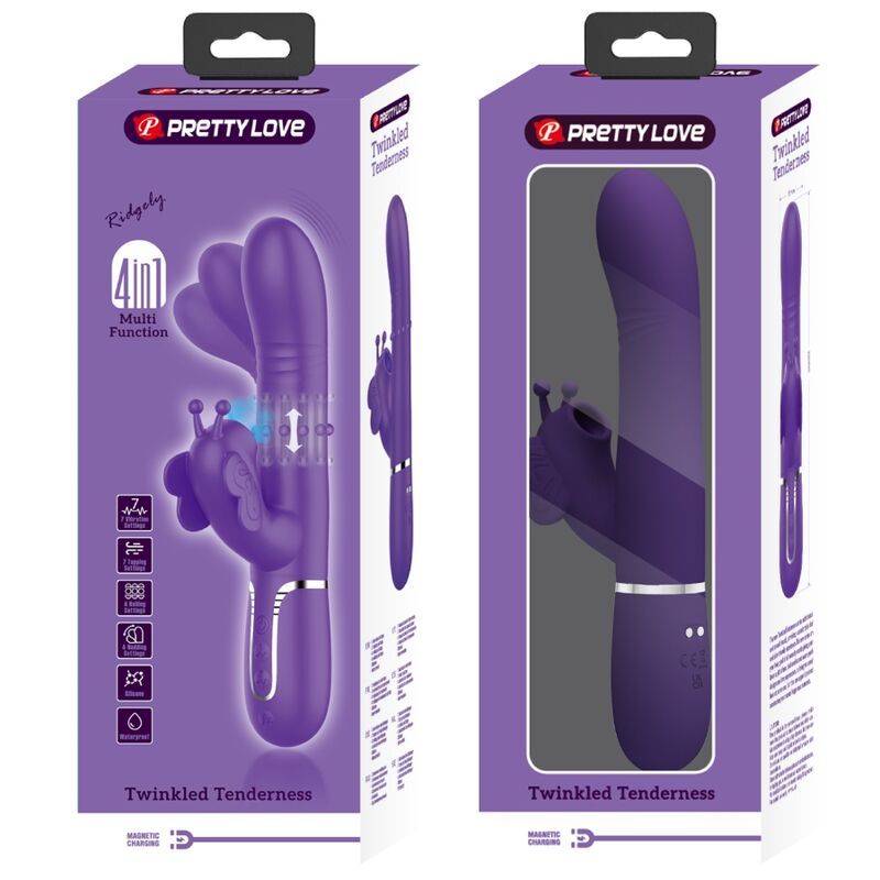 PRETTY LOVE Schmetterling – 4-in-1-Kaninchenvibrator, lila