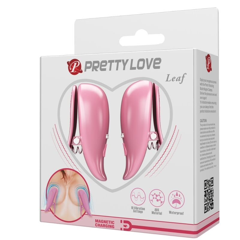 PRETTY LOVE – LEAF VIBRATING NIPPLE CLAMPS PINK