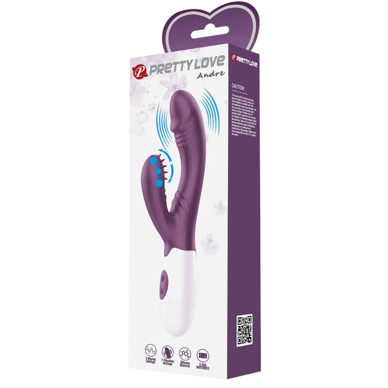 PRETTY LOVE – ANDRE VIBRATORE RABBIT E STIMOLATORE PUNTO G VIOLA
