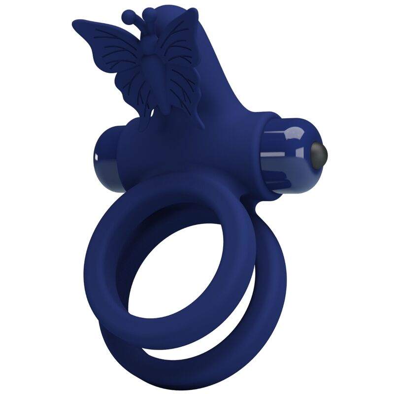 PRETTY LOVE – JAMELE DOPPIO ANELLO CON VIBRAZIONE E STIMOLATORE FARFALLA BLU