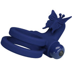 PRETTY LOVE – JAMELE DOPPIO ANELLO CON VIBRAZIONE E STIMOLATORE FARFALLA BLU