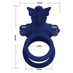 PRETTY LOVE – JAMELE DOPPIO ANELLO CON VIBRAZIONE E STIMOLATORE FARFALLA BLU
