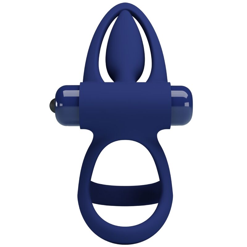 PRETTY LOVE – MAT DOUBLE RING WITH VIBRATION & STIMULATOR BLUE