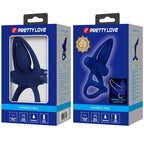 PRETTY LOVE – MAT DOUBLE RING WITH VIBRATION & STIMULATOR BLUE