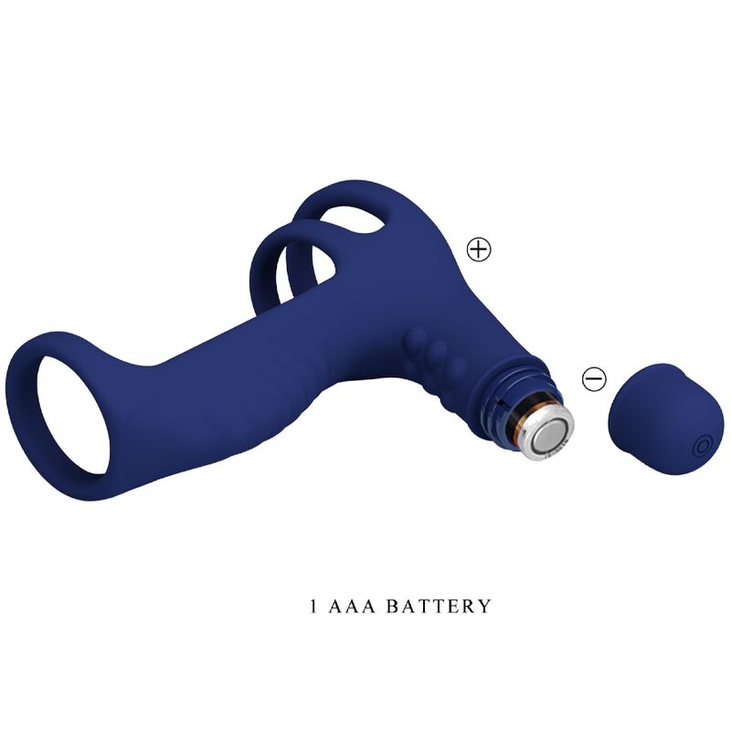 PRETTY LOVE – Elish Vibrationsring mit Penishülle, Blau