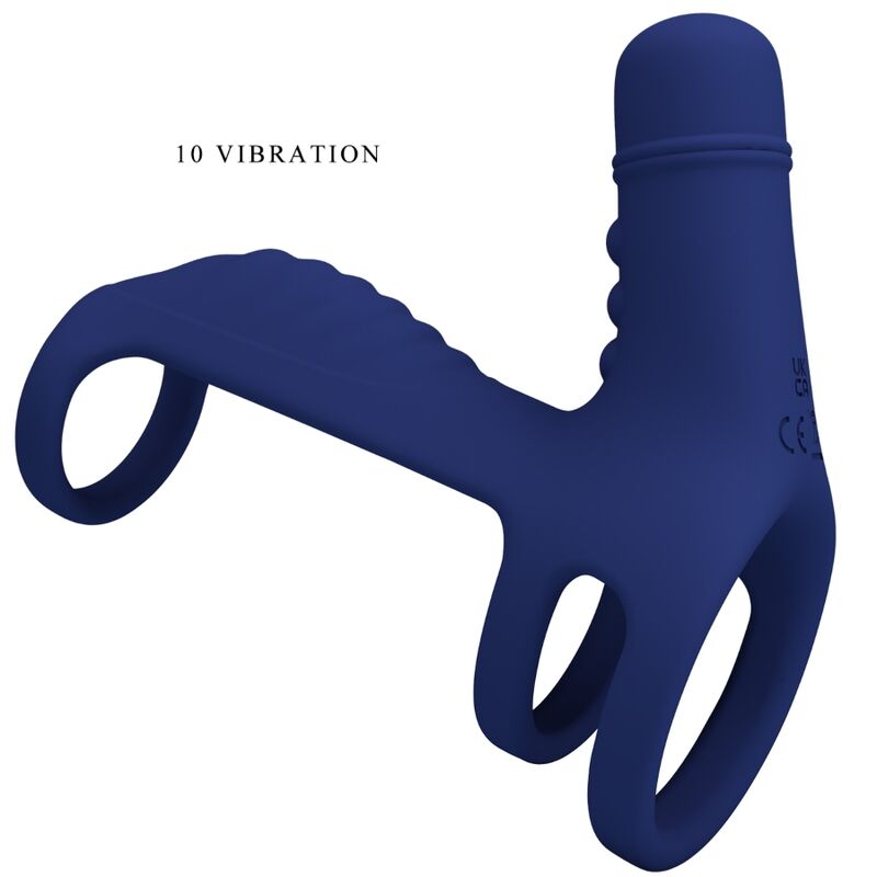 PRETTY LOVE – Elish Vibrationsring mit Penishülle, Blau