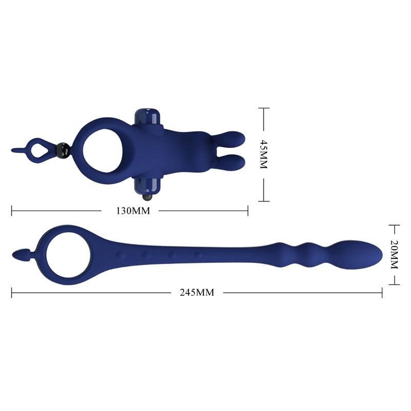 PRETTY LOVE – AYAD ANELLO VIBRATORE RABBIT CON SPINA BLU