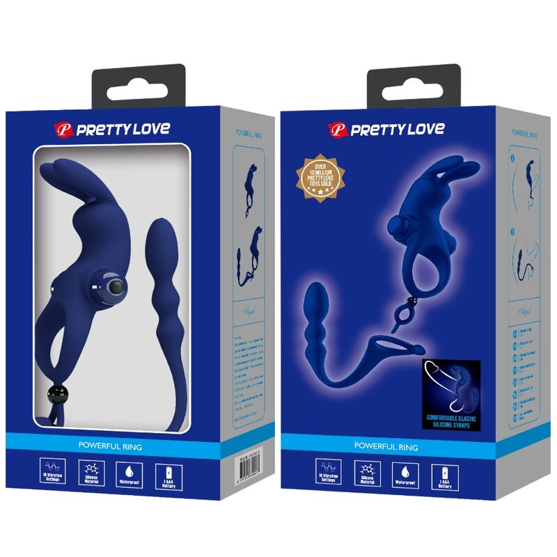 PRETTY LOVE – AYAD ANELLO VIBRATORE RABBIT CON SPINA BLU