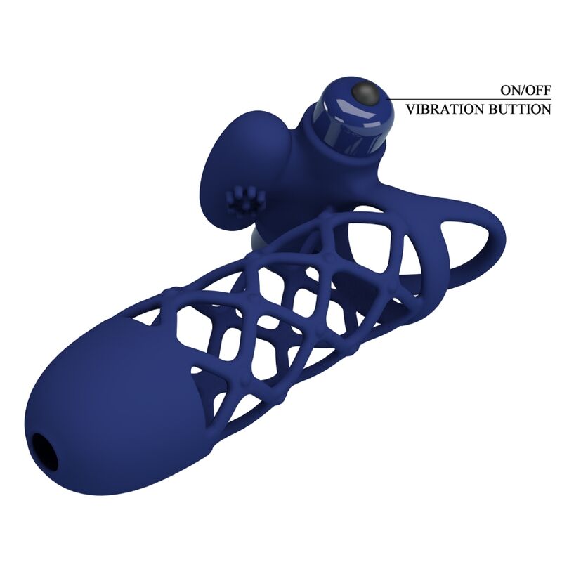 PRETTY LOVE – GIANN ANELLO VIBRATORE CON GUAINA IN SILICONE BLU