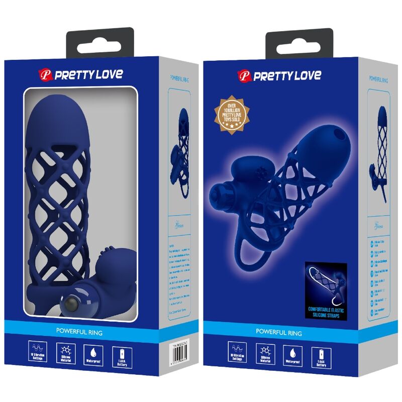 PRETTY LOVE – GIANN ANELLO VIBRATORE CON GUAINA IN SILICONE BLU