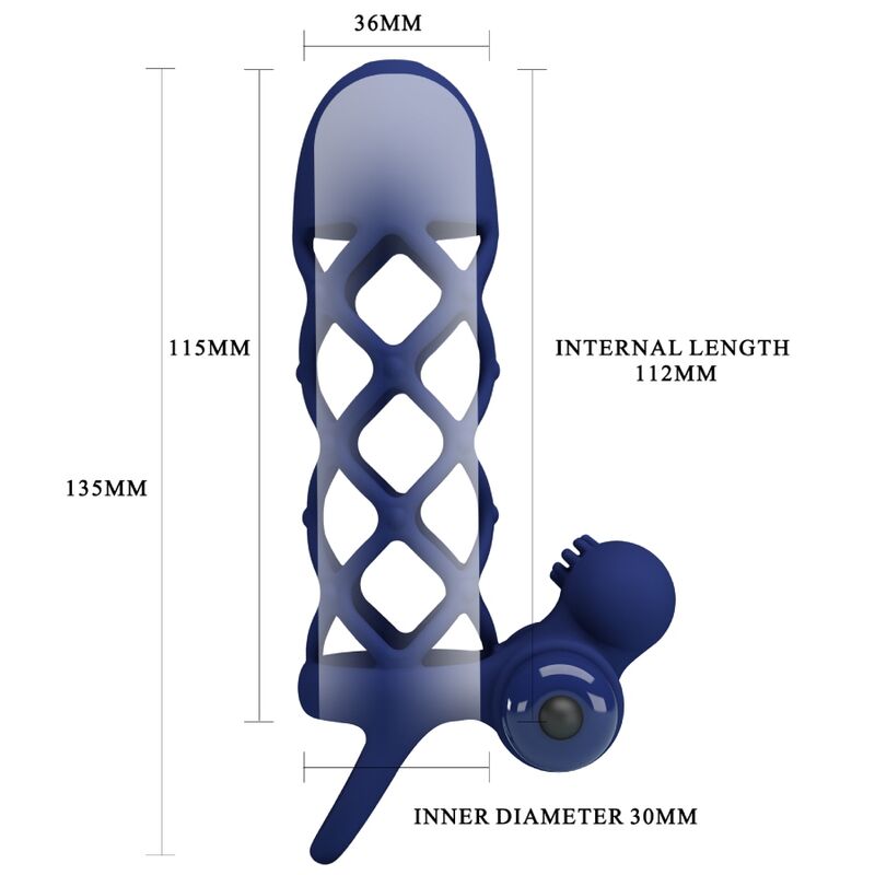 PRETTY LOVE – GIANN ANELLO VIBRATORE CON GUAINA IN SILICONE BLU