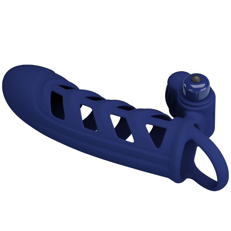 PRETTY LOVE – ALTAF ANELLO VIBRATORE CON GUAINA IN SILICONE BLU