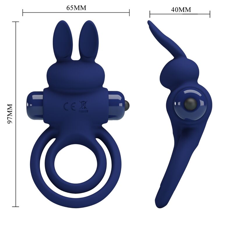 PRETTY LOVE – DAREY DOUBLE VIBRATING RING RABBIT BLUE