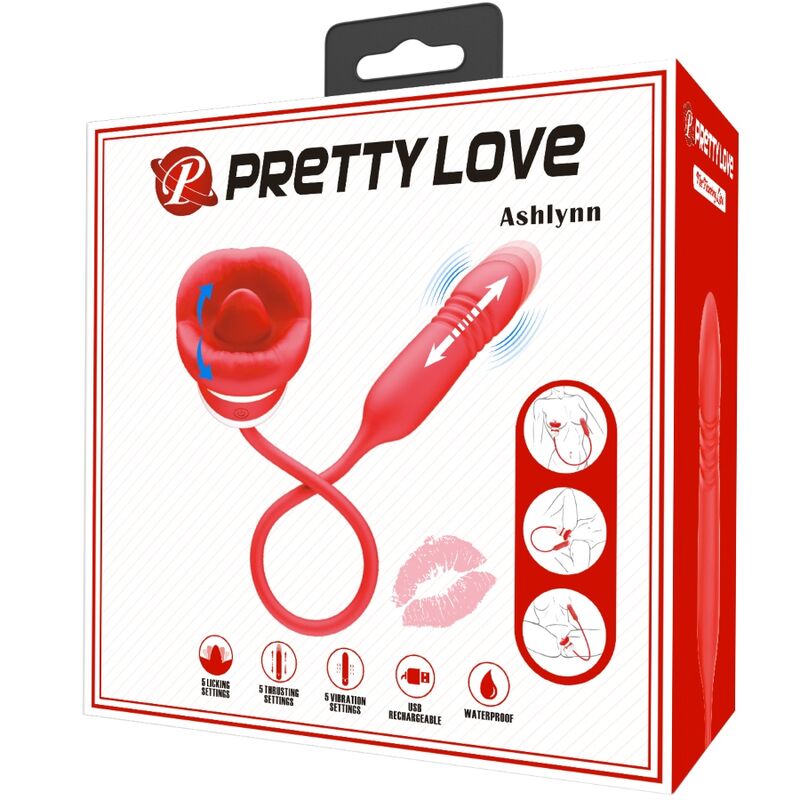 PRETTY LOVE – Ashlynn Mund-Stimulator, 5 Stufen, Rot