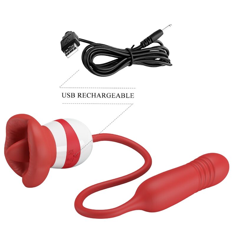 PRETTY LOVE – Ashlynn Mund-Stimulator, 5 Stufen, Rot