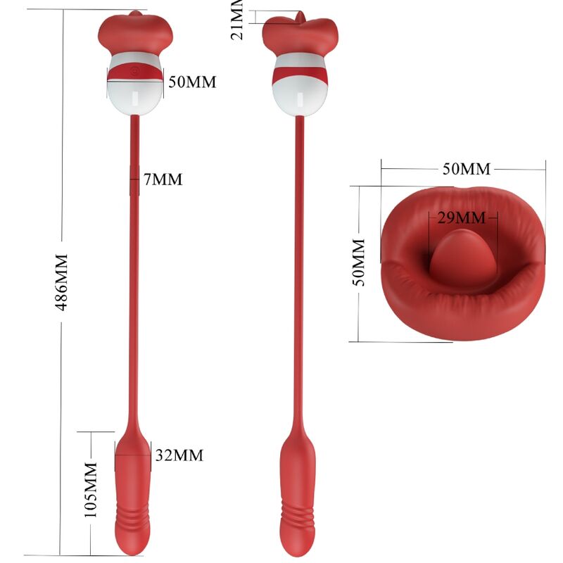 PRETTY LOVE – Ashlynn Mund-Stimulator, 5 Stufen, Rot