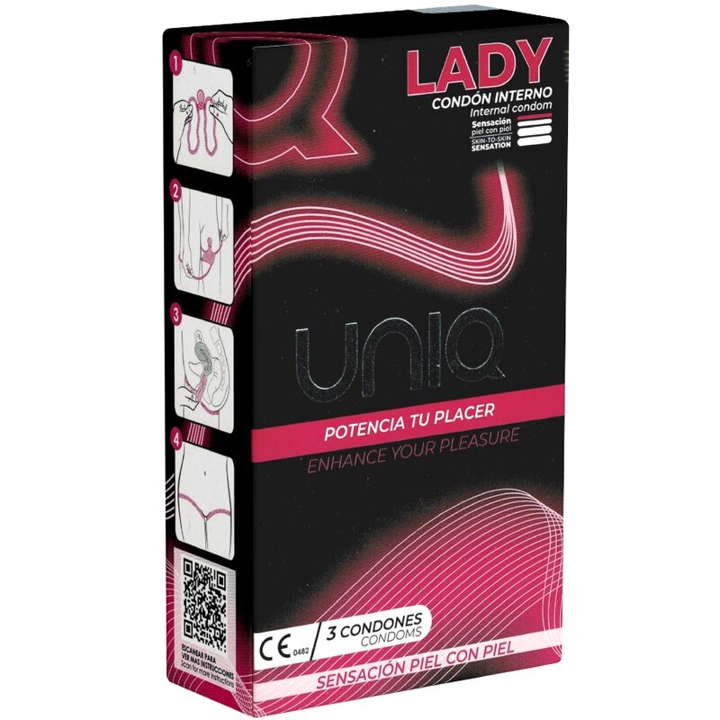 UNIQ Lady – Condom latex free female condoms with garter belt 3 units