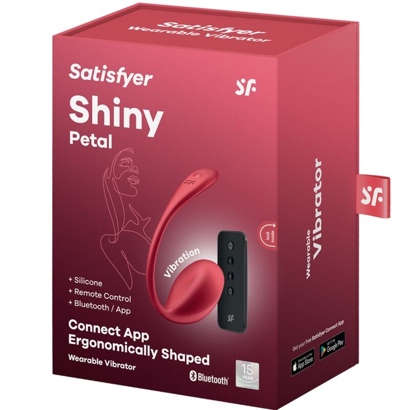 SATISFYER Shiny Petal – G-Punkt-Stimulator mit Fernbedienung und App, rot