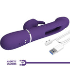 PRETTY LOVE – VIBRATORE MULTIFUNZIONE KAMPAS RABBIT 3 IN 1 CON LINGUA VIOLA