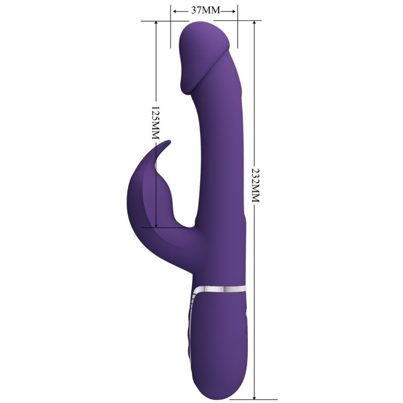 PRETTY LOVE – VIBRATORE MULTIFUNZIONE KAMPAS RABBIT 3 IN 1 CON LINGUA VIOLA