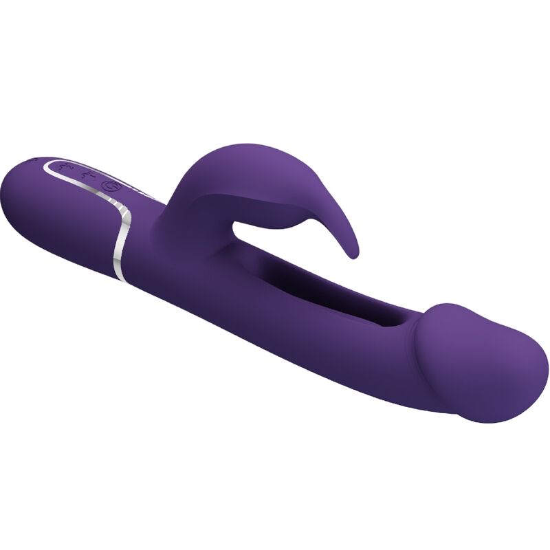 PRETTY LOVE – VIBRATORE MULTIFUNZIONE KAMPAS RABBIT 3 IN 1 CON LINGUA VIOLA