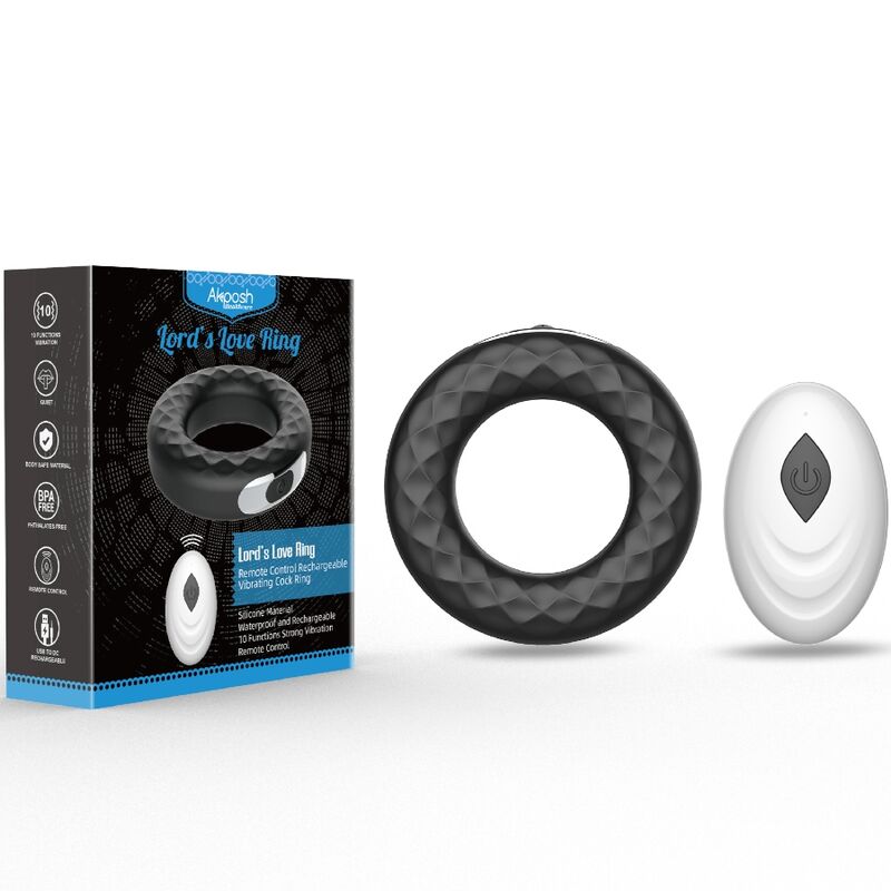 ARMONY Lord's Love – Anello vibrante con telecomando, nero