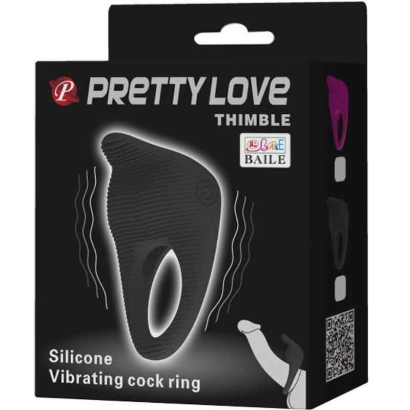 PRETTY LOVE Thimble – Anneau vibrateur noir